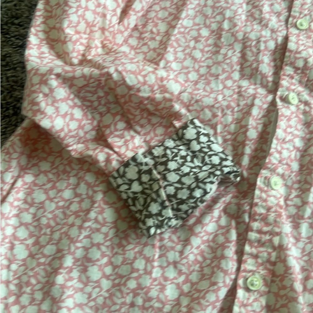 Pink Patterned Button-Up Shirt - Picture 3 of 4